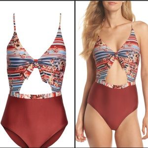 BCA Love Letters Cutout One-Piece Swimsuit